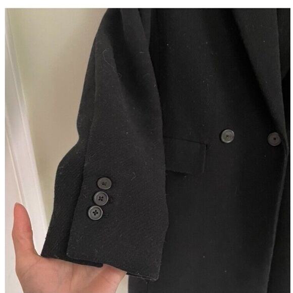 Mango Pea Coat Women’s Small Black Wool Blend Dali Winter Coat Pockets - Picture 5 of 8